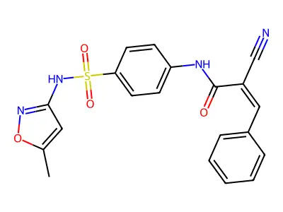 2-cyano-N-{4-[(5-methyl-1,2-oxazol-3-yl)sulfamoyl]phenyl}-3-phenylprop-2-enamide structure