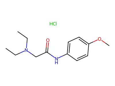 Acetamide, 2-(diethylamino)-N-(4-methoxyphenyl)-, monohydrochloride structure