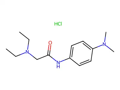 Acetamide, 2-(diethylamino)-N-(4-(dimethylamino)phenyl)-, monohydrochloride structure