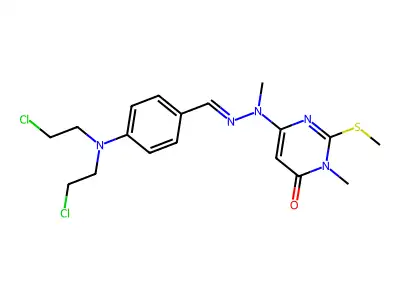 6-[[(E)-[4-[bis(2-chloroethyl)amino]phenyl]methylideneamino] structure