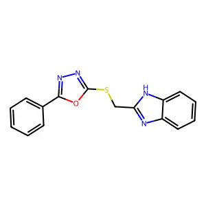 1H-Benzimidazole, 2-(((5-phenyl-1,3,4-oxadiazol-2-yl)thio)methyl)- structure