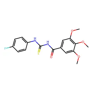 N-[(4-fluorophenyl)carbamothioyl]-3,4,5-trimethoxybenzamide structure