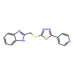 1H-Benzimidazole, 2-(((5-(4-pyridinyl)-1,3,4-oxadiazol-2-yl)thio)methyl)- structure
