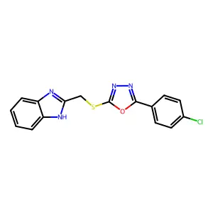 1H-Benzimidazole, 2-(((5-(4-chlorophenyl)-1,3,4-oxadiazol-2-yl)thio)methyl)- structure