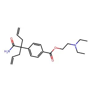 Benzoic acid, p-(1-allyl-1-carbamoyl-3-butenyl)-, 2-(diethylamino)ethyl ester structure