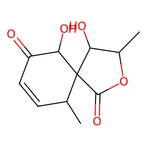 2-Oxa-spiro[4.5]dec-8-ene-1,7-dione, 4,6-dihydroxy-3,10-dimethyl- structure