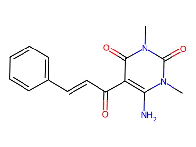 6-Amino-5-cinnamoyl-1,3-dimethyluracil structure