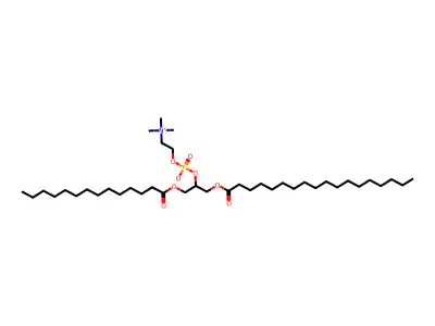 1-Stearoyl-3-myristoyl-glycero-2-phosphocholine structure