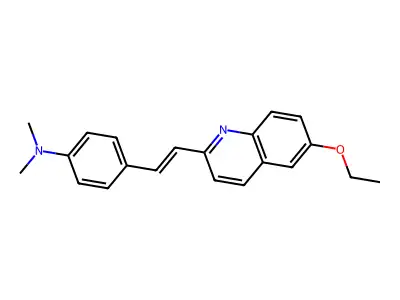 4-[2-(6-ethoxyquinolin-2-yl)ethenyl]-N,N-dimethylaniline structure