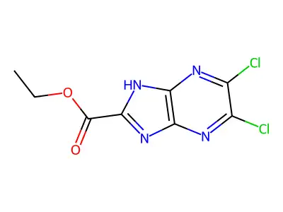 ethyl 5,6-dichloro-1H-imidazo[4,5-b]pyrazine-2-carboxylate structure