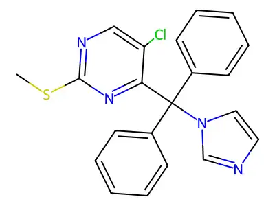 5-chloro-4-[1H-imidazol-1-yl(diphenyl)methyl]-2-pyrimidinyl methyl sulfide structure