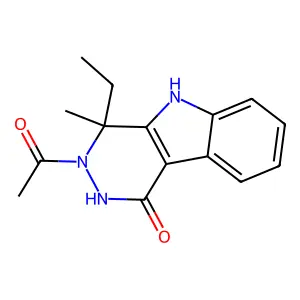 3-Acetyl-4-ethyl-4-methyl-2,5-dihydropyridazino[4,5-b]indol-1-one structure