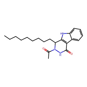 3-Acetyl-4-nonyl-2,3,4,5-tetrahydro-1H-pyridazino[4,5-b]indol-1-one structure