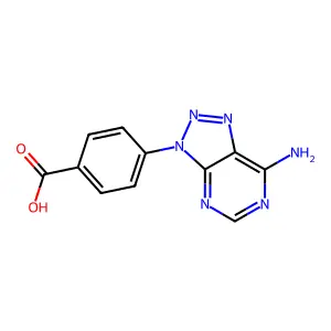 Benzoic acid, 4-(7-amino-3H-1,2,3-triazolo(4,5-d)pyrimidin-3-yl)- structure