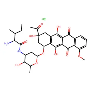 L-Isoleucyldaunorubin HCl structure
