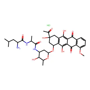 L-Leucyl-L-alanyldaunorubicin HCl structure