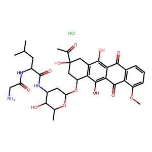 Glycyl-leucyldaunorubicin HCl structure