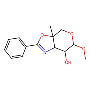 6-Methoxy-3a-methyl-2-phenyl-4,6,7,7a-tetrahydropyrano[4,3-d][1,3]oxazol-7-ol structure