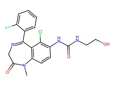 Urea, N-(6-chloro-5-(2-fluorophenyl)-2,3-dihydro-1-methyl-2-oxo-1H-1,4-benzodiazepin-7-yl)-N(sup 1)-(2-hydroxyethyl)- structure