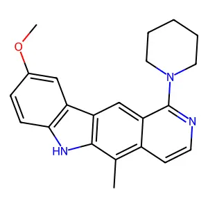 6H-Pyrido(4,3-b)carbazole, 9-methoxy-5-methyl-1-(1-piperidinyl)- structure