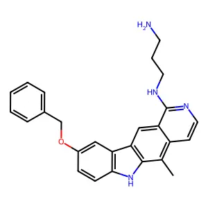 1,3-Propanediamine, N-(5-methyl-9-(phenylmethoxy)-6H-pyrido(4,3-b)carbazol-1-yl)- structure