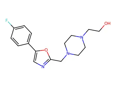 4-[[5-(4-Fluorophenyl)-2-oxazolyl]methyl]-1-piperazineethanol structure