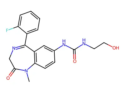 Urea, N-(5-(2-fluorophenyl)-2,3-dihydro-1-methyl-2-oxo-1H-1,4-benzodiazepin-7-yl)-N(sup 1)-(2-hydroxyethyl)- structure
