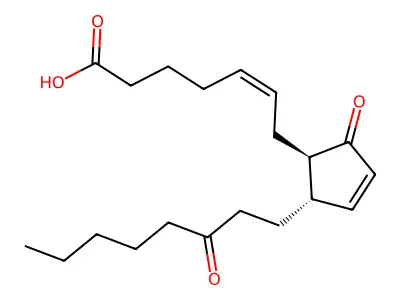 7-[(1R,5S)-2-Oxo-5-(3-oxooctyl)cyclopent-3-en-1-yl]hept-5-enoic acid structure