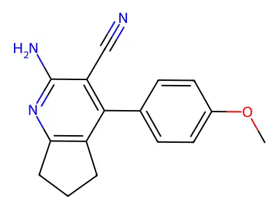 2-amino-4-(4-methoxyphenyl)-6,7-dihydro-5H-cyclopenta[b]pyridine-3-carbonitrile structure