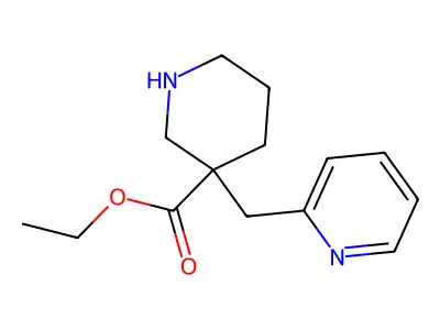 Ethyl 3-(pyridin-2-ylmethyl)piperidine-3-carboxylate structure
