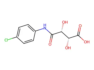 (2R,3R)-4-((4-chlorophenyl)amino)-2,3-dihydroxy-4-oxobutanoic acid structure