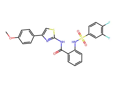 2-[(3,4-difluorophenyl)sulfonylamino]-N-[4-(4-methoxyphenyl)-1,3-thiazol-2-yl]benzamide structure