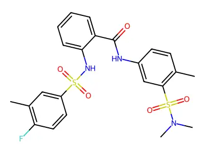 N-[3-[(Dimethylamino)sulfonyl]-4-methylphenyl]-2-[[(4-fluoro-3-methylphenyl)sulfonyl]amino]benzamide structure