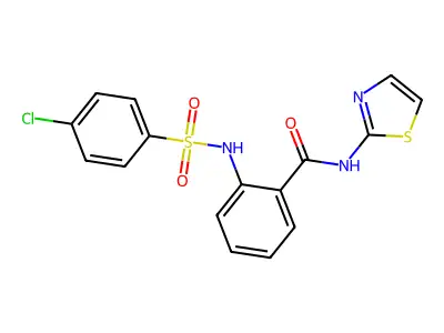 2-[(4-chlorophenyl)sulfonylamino]-N-(1,3-thiazol-2-yl)benzamide structure