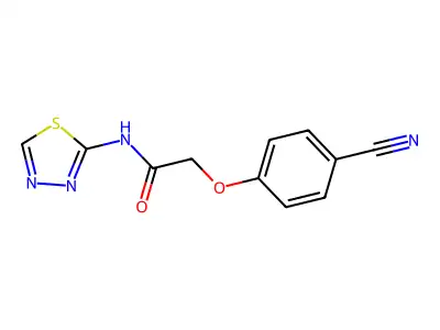 2-(4-cyanophenoxy)-N-(1,3,4-thiadiazol-2-yl)acetamide structure