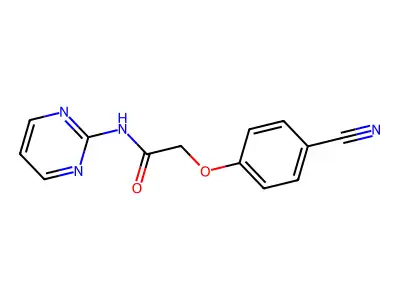 2-(4-cyanophenoxy)-N-(pyrimidin-2-yl)acetamide structure
