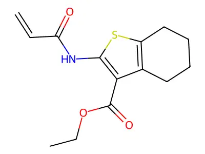 Ethyl 2-(prop-2-enamido)-4,5,6,7-tetrahydro-1-benzothiophene-3-carboxylate structure