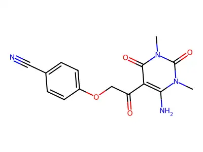 4-[2-(4-Amino-1,3-dimethyl-2,6-dioxopyrimidin-5-yl)-2-oxoethoxy]benzonitrile structure