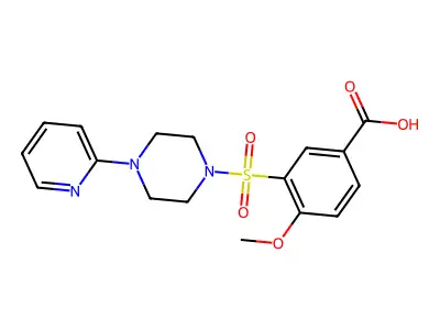 4-Methoxy-3-{[4-(pyridin-2-yl)piperazin-1-yl]sulfonyl}benzoic acid structure