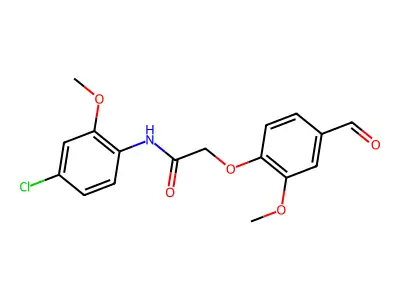 N-(4-chloro-2-methoxyphenyl)-2-(4-formyl-2-methoxyphenoxy)acetamide structure