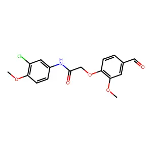 N-(3-chloro-4-methoxyphenyl)-2-(4-formyl-2-methoxyphenoxy)acetamide structure