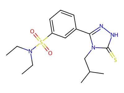 N,N-Diethyl-3-(4-isobutyl-5-mercapto-4H-[1,2,4]triazol-3-yl)-benzenesulfonamide structure