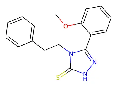 5-(2-methoxyphenyl)-4-(2-phenylethyl)-4H-1,2,4-triazole-3-thiol structure