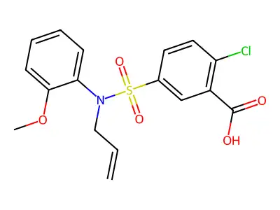 2-Chloro-5-[(2-methoxyphenyl)(prop-2-en-1-yl)sulfamoyl]benzoic acid structure