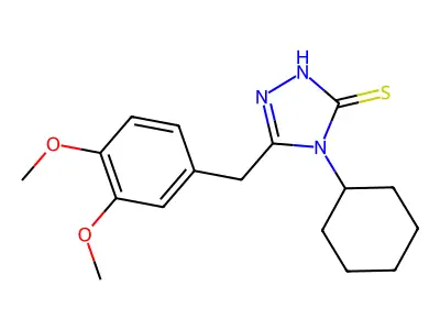 4-cyclohexyl-5-[(3,4-dimethoxyphenyl)methyl]-4H-1,2,4-triazole-3-thiol structure