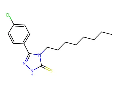 5-(4-chlorophenyl)-4-octyl-4H-1,2,4-triazole-3-thiol structure