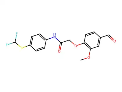 N-(4-Difluoromethylsulfanyl-phenyl)-2-(4-formyl-2-methoxy-phenoxy)-acetamide structure
