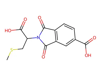 2-[1-carboxy-2-(methylsulfanyl)ethyl]-1,3-dioxo-2,3-dihydro-1H-isoindole-5-carboxylic acid structure