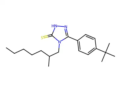 5-(4-tert-butylphenyl)-4-(2-methylheptyl)-4H-1,2,4-triazole-3-thiol structure