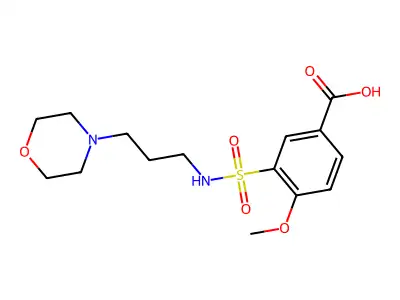 4-Methoxy-3-(3-morpholin-4-yl-propylsulfamoyl)-benzoic acid structure